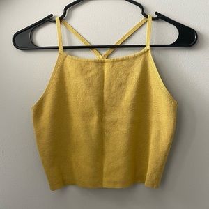 Yellow knit tank top